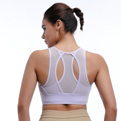 Medium Impact Feminino Respirável Tops Fitness Racerback para Conforto