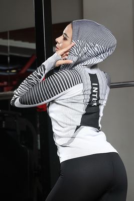 Camiseta de manga comprida com zip completo Fenda de humidade Furacões de dedos Atletismo sustentável