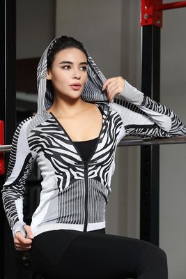 Camiseta de manga comprida com zip completo Fenda de humidade Furacões de dedos Atletismo sustentável