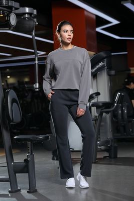 Calças de alta altura com bolsos à prova de agachamento