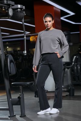 Calças de alta altura com bolsos à prova de agachamento